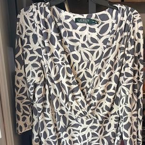 Ralph Lauren Gray and White Dress